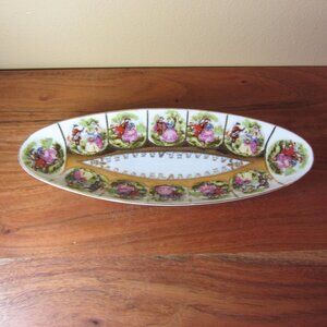 royal vienna porcelain fragonard trinket vintage relish dish (W4722)